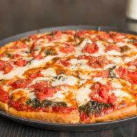 Laura'S Favorite · Spinach and plum tomato on garlic butter crust.