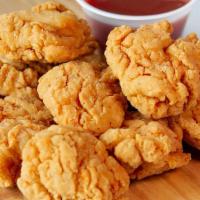Boneless Wings(10) · Delicious tender white meat chicken; no bones about it. Choice of one sauce.