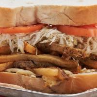Deluxe Double Egg And Cheese · Served with cheese, fries, slaw and tomato on Italian Bread.