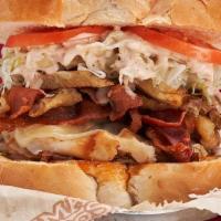 Deluxe Turkey & Bacon · The naming department got lazy. It's oven-roasted turkey, double bacon, swiss and a really a...