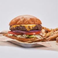 Half-Pound Cheeseburger · 1/2 fresh patty, topped with your choice of cheese lettuce, tomato, red onion, pickle and ma...