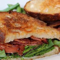Rooster'S Blt · Toasted Amelia's City Loaf, lettuce, tomato, mayo, and our house-cured bacon