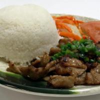 Pork Ribs Grilled Rice (Cơm Thịt Nướng) · Pork ribs grilled rice.