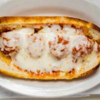 Meatball Sandwich (8 Inch) · Choice of red Italian or BBQ sauce with our hand rolled meatballs and mozzarella cheese.