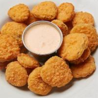 Spicy Pickle Chips · Breaded Pickle Chips flavored w/ TABASCO and served w/ a side of Ranch.