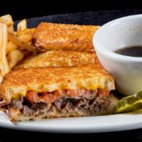 All American Beef Melt Sandwich · An American classic. Thinly sliced beef, American cheese and grilled tomatoes on buttery sou...