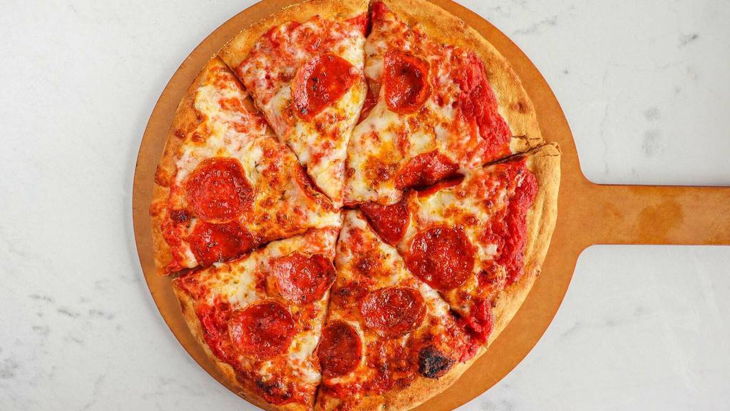 Pepperoni Pizza · With premium imported sliced pepperoni.