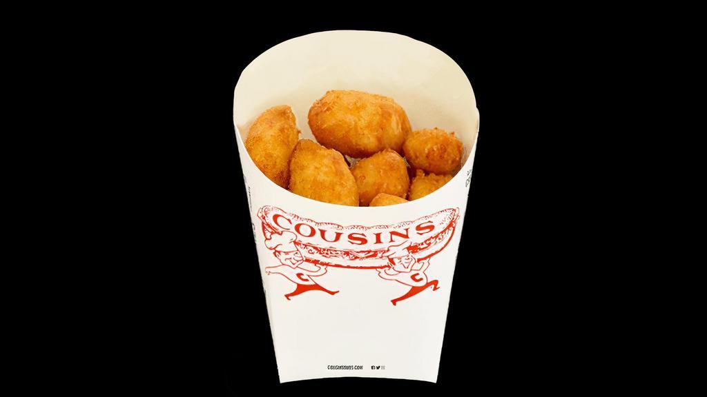 Regular Wisconsin Cheese Curds · Fries and curds will now be bagged and ready at pick-up time. If you would prefer to wait and have them cooked when you arrive, please let us know in the Special Instructions.