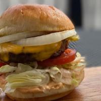 Small Classic Burger Beef · Wagyu beef, American cheese, lettuce, tomato, red onion, pickle, our house sauce