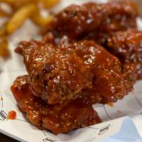 8 Boneless Wings · 8 boneless wings with choice of sauce(s) and ranch or bleu cheese