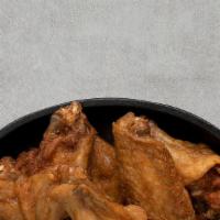 Plain Bone-In Wings · Plain bone in wings served with celery or carrots, and blue cheese or ranch