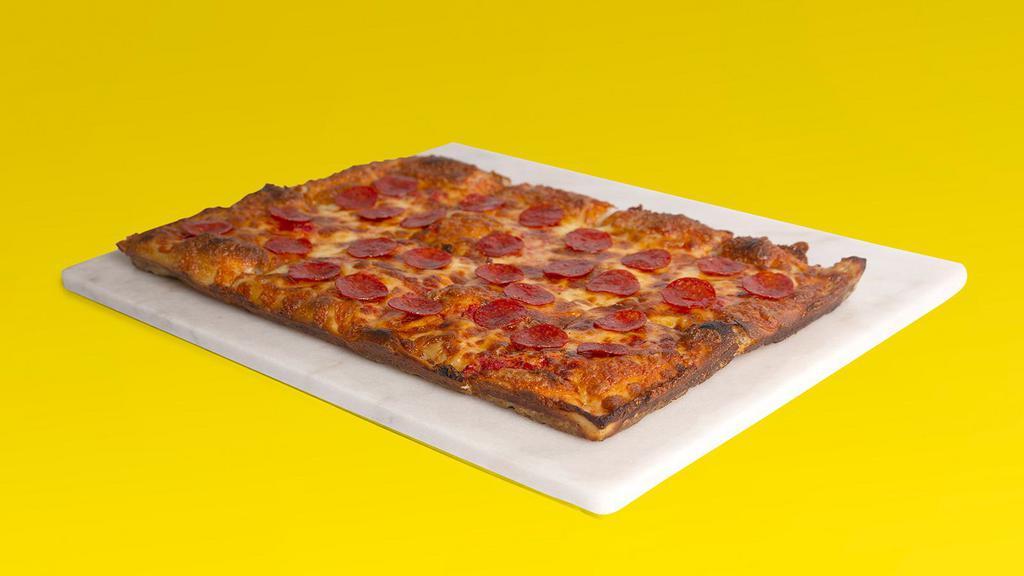 Pepperoni Pizza · Our classic cheese pizza topped with pepperoni.