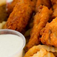 Chicken Wings · Served with fries and your choice of dipping sauce
