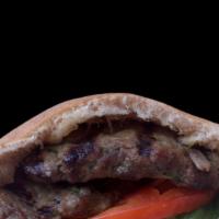 Kefta Kabob Sandwich · Grilled seasoned ground cuts of tender beef, minced onion and parsley, served in a pita pock...