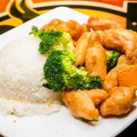 Sweet & Sour Chicken · Choice of white rice fried rice or brown rice.