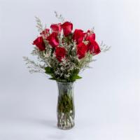 Dozen Roses Bouquet · Dozen roses bouquet  with seasonal filler flowers and foliage. Specify a color 1st & 2nd cho...