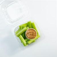 Celery + Peanut Butter · can't beat a classic snack! celery sticks + peanut butter are here for a limited time