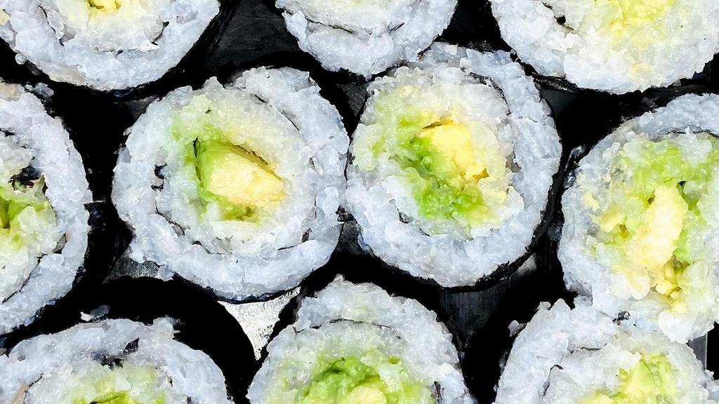 Avocado Roll · seaweed, white rice, avocado (double), + your choice of one sauce