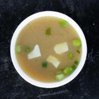 Miso Soup · our traditional miso served with wakame, silken tofu and green onion - vegan and gluten free