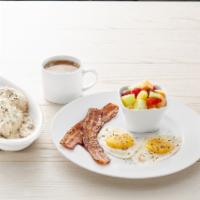 Country Sampler · Half order of biscuits and gravy, eggs*, choice of Hickory House bacon or sausage, and choic...