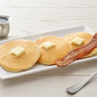 Mini Pancakes · 3- mini pancakes. Choice of bacon or sausage (560-790 cal)
