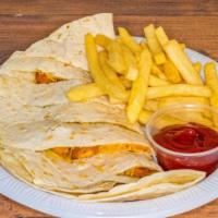 Quesadilla With Fries · Your choice of grilled chicken or grilled beef with cheese
