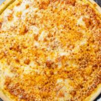 Whatta Cheese Pizza · Fresh tomato sauce, shredded mozzarella and extra-virgin olive oil baked on a hand-tossed do...