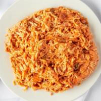 Spaghetti · Served with meat or marinara sauce and Parmesan cheese.