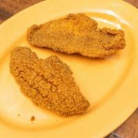 Fried Catfish · Two perfectly deep-fried catfish fillets.