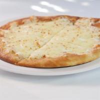 Cheesy Garlic Flatbread · Mozzarella cheese and Garlic on top of our handmade flatbread.