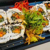 Veggie Sushi Roll · Vegetarian. Fresh veggie deluxe sushi roll, this item is for all vegetarian lovers.
