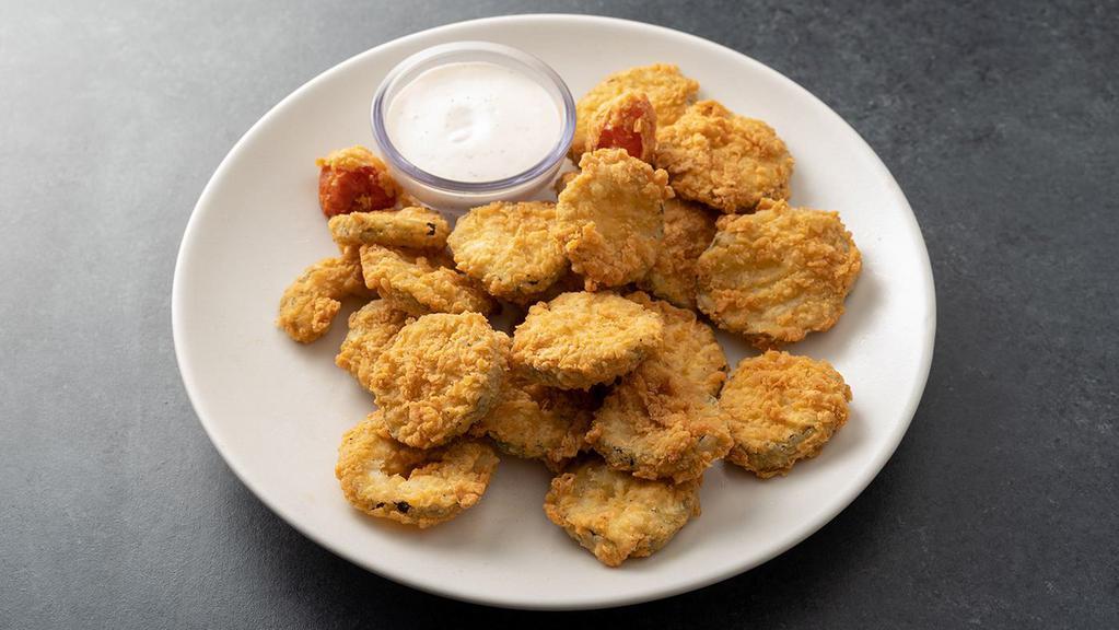 Fried Pickles · Hand-breaded fried pickles served with housemade ranch.