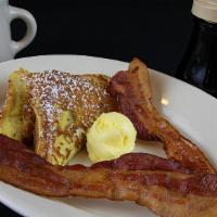 A Half Order Of French Toast · Served with choice of bacon or sausage.