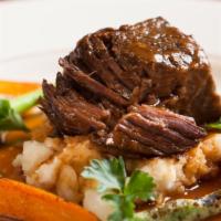 Braised Beef Short Rib · parmesan-mashed potatoes, heirloom carrots