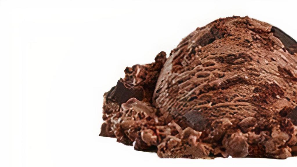 Lava Cake Frozen Custard Pints · A pint of decadent chocolate frozen custard swirled with dark chocolate cake batter and chocolate chunks.