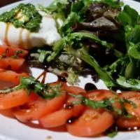 Caprese Salad · Buffalo Mozzarella, basil, balsamic glaze with Italian dressing