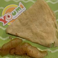 Apple & Cinnamon · A made-from-scratch crêpe with apple fruit filling and cinnamon.