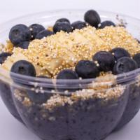 The Jenni · Blueberries, Spirulina Superfood, Almond Milk, Banana & Agave 
Toppings: Blueberries, Banana...