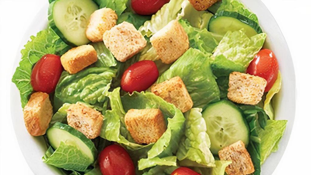 Large - Tossed Salad · Romaine lettuce, tomatoes, cucumbers, croutons, and Italian dressing.