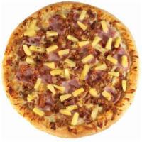 Medium Hawaiian · Ham, pineapple, bacon and our special blend of 3 cheeses.