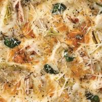 Large Chicken Artichoke · Grilled chicken, artichoke, spinach, garlic, our special blend of 3 cheeses, olive oil and h...