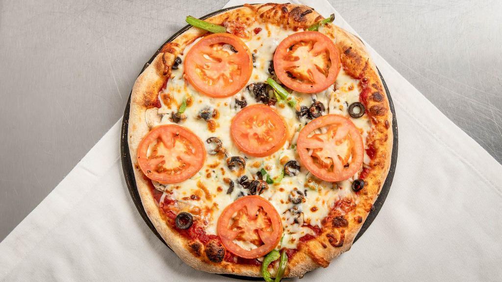 Party Tray Traditional Vegetarian · Mushrooms, onions, green peppers, black olives and fresh tomatoes, and our special blend of 3 cheeses.