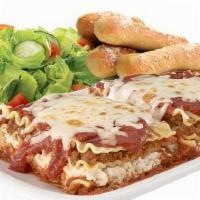Lasagna Dinner · Lasagna, small stix, and small tossed or caesar salad. Innstix comes with 1 pizza sauce and ...