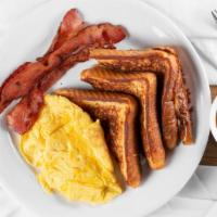 2X2 French Toast Combo · Two eggs, two french toast and two bacon or two sausage links.