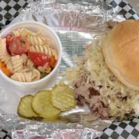 Carolina Pulled Pork · Delicious smoked pulled pork topped with our vinegar slaw
