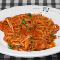 Vodka Cream Sauce · With penne or fettuccine - spicy and rewarding.