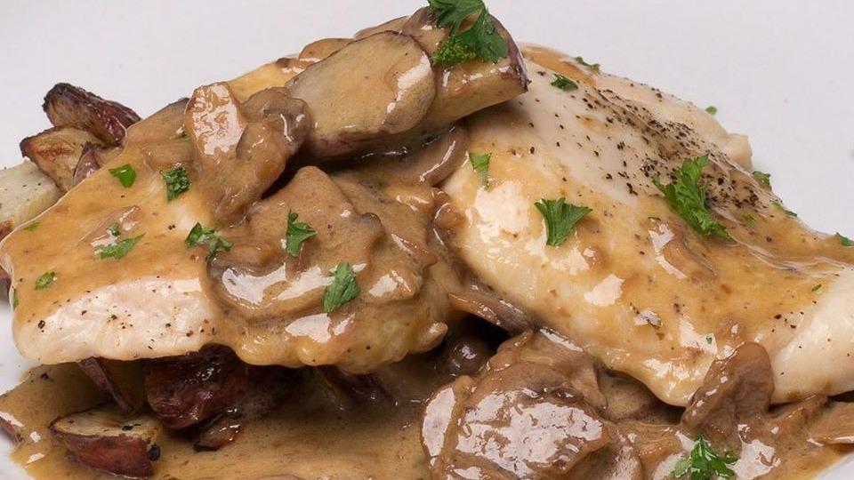 Chicken Marsala · Owners’ favorites. Oven-roasted chicken breasts in a marsala wine cream sauce with mushrooms, served over new potatoes.