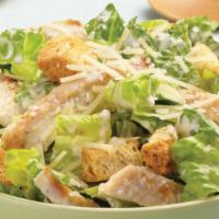 Chicken Caesar Salad · Chopped romaine lettuce, Caesar dressing, croutons & grilled chicken. 210 cal.