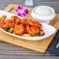 Fire Cracker Shrimp - Otg · 6 pieces lightly battered jumbo shrimp, tossed in garlic and Sambal sauce, served with sauté...