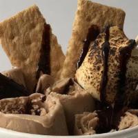 S'Mores · Chocolate	Base,
	
Mixed Ins:
Graham Cracker	,
	
	
Toppings	:
Graham cracker	/
Toasted Marshm...